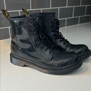 Dr. Marten, Doc Marten Black Rainbow Patent Leather Lace-Up Boots